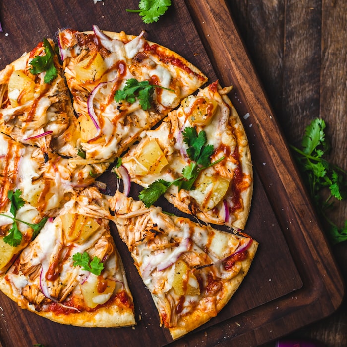 BBQ chicken pizza