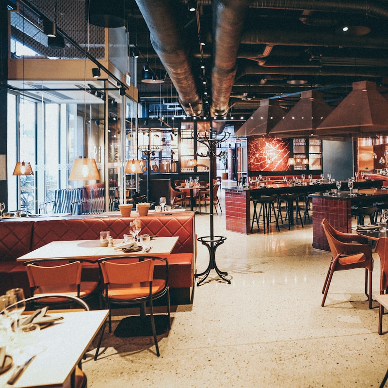 Warm trattoria dining room