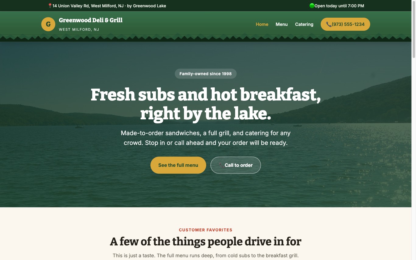 Greenwood Deli & Grill sample site