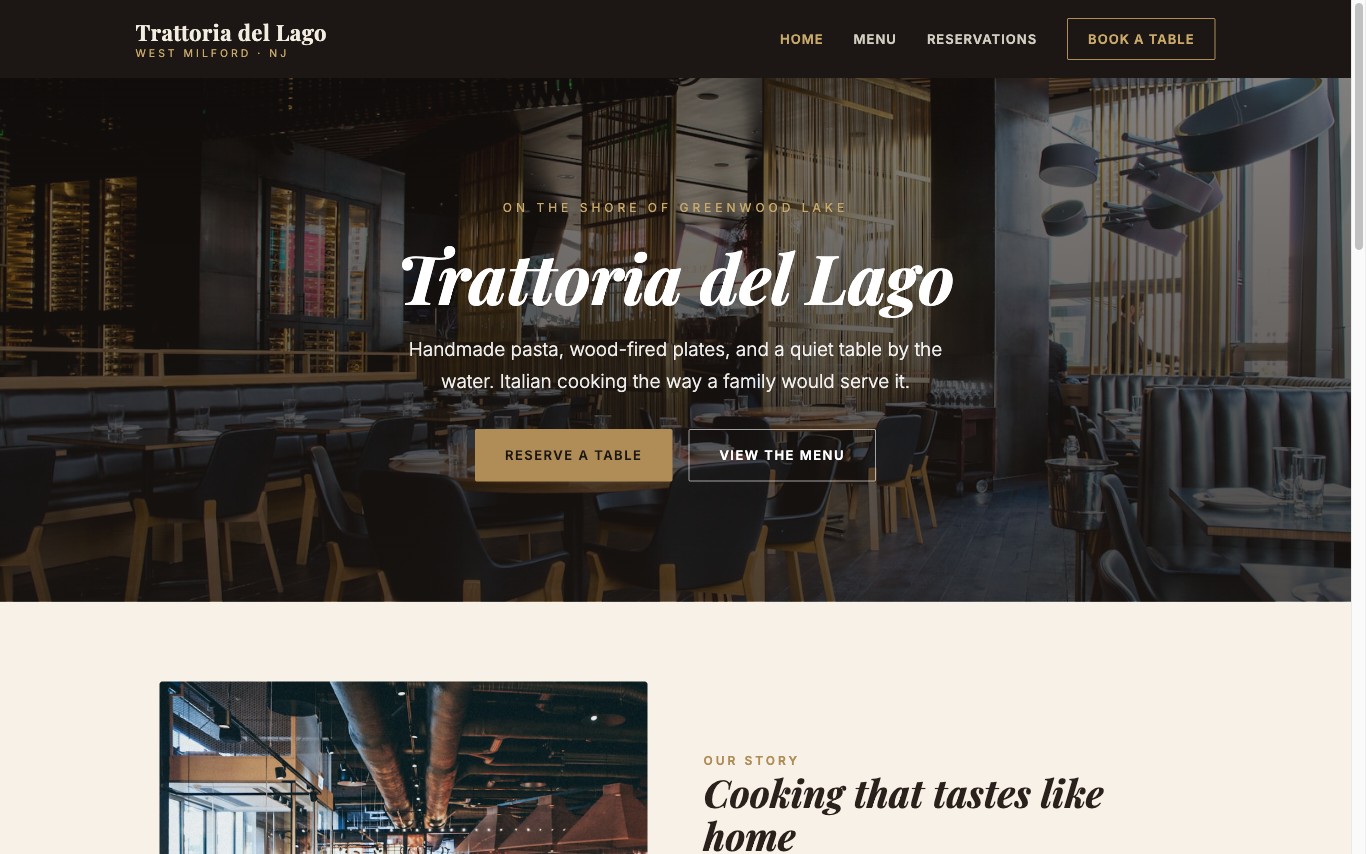 Trattoria del Lago sample site