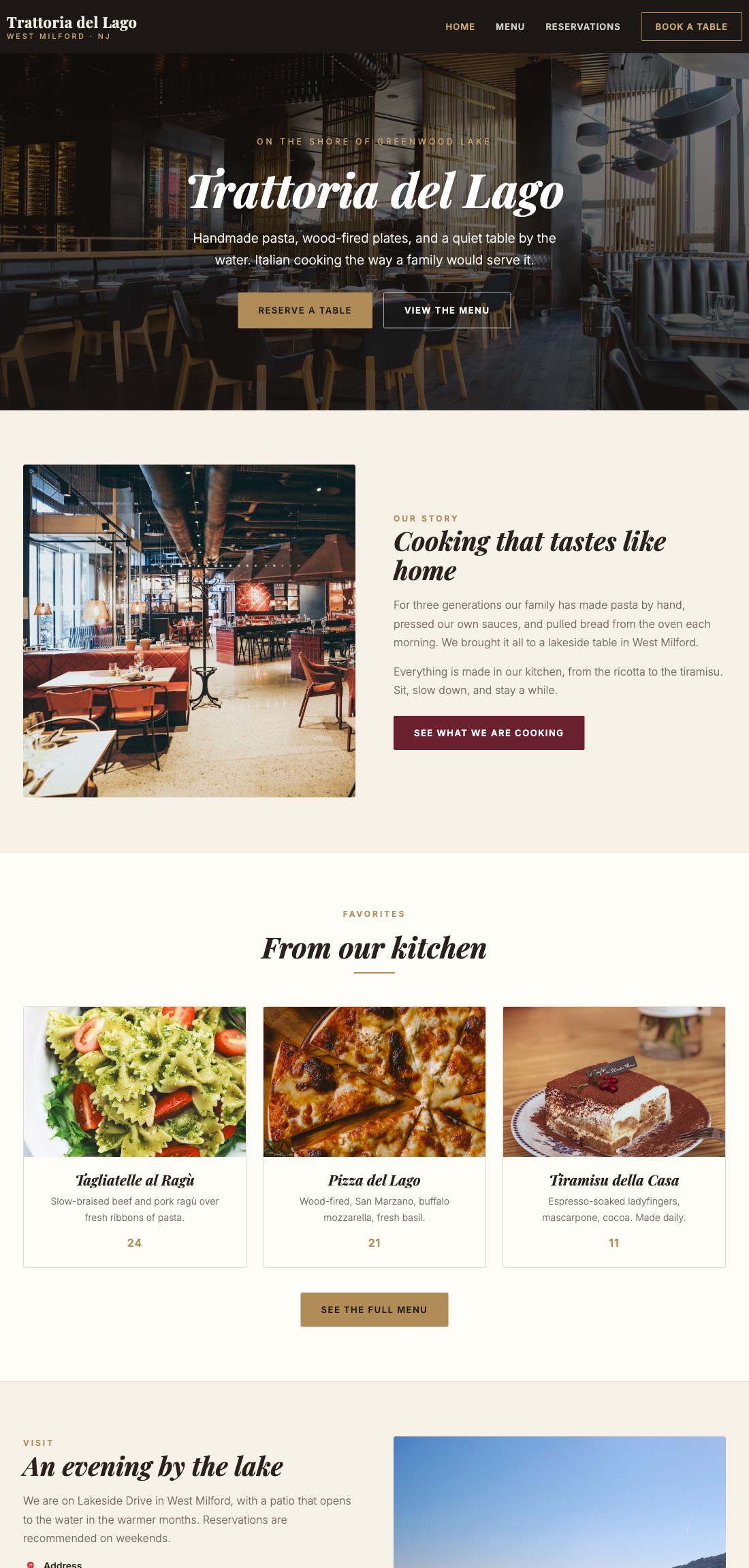 Trattoria del Lago sample site