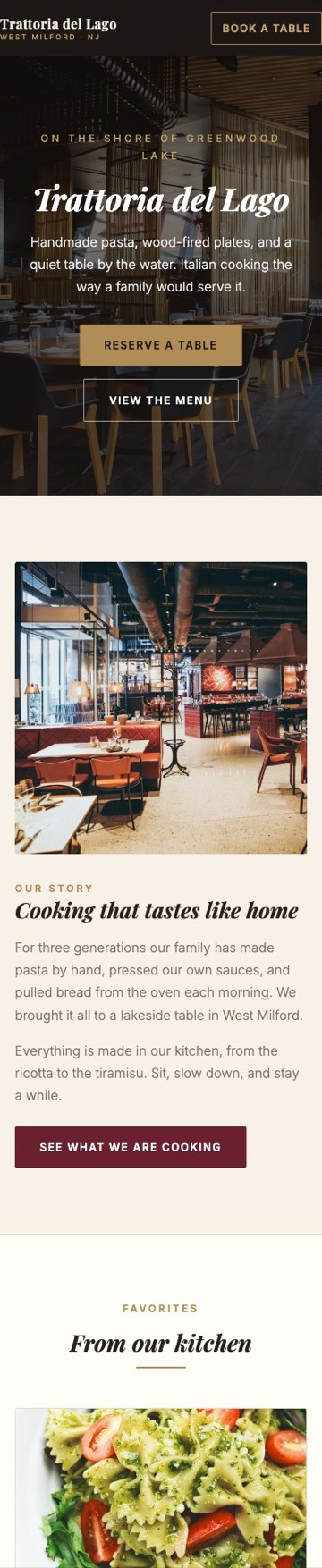 Trattoria del Lago on a phone
